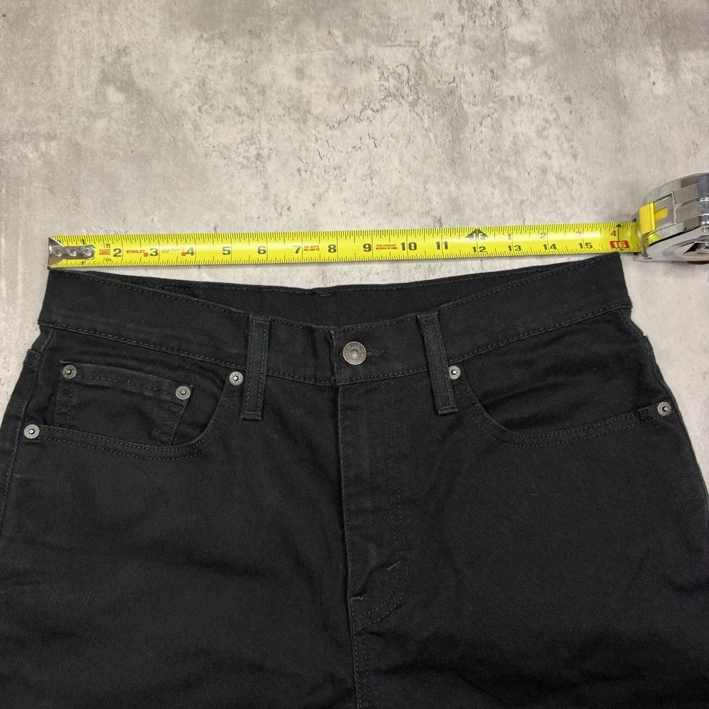Levis 502 Jeans Shorts Mens 32 BLACK Denim Dark Wash Casual Jorts Cotton